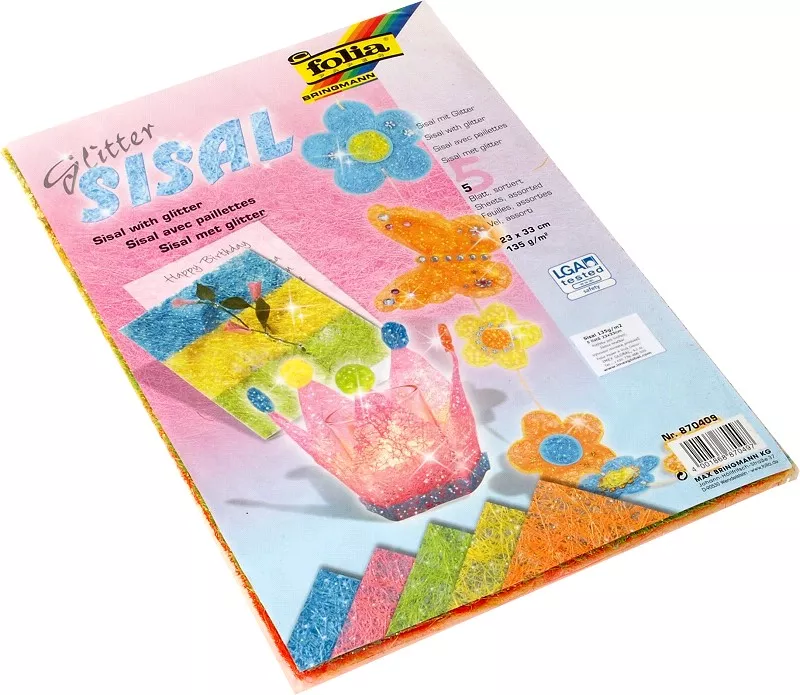 Sisalový papír se třpytkami Folia - Bringmann