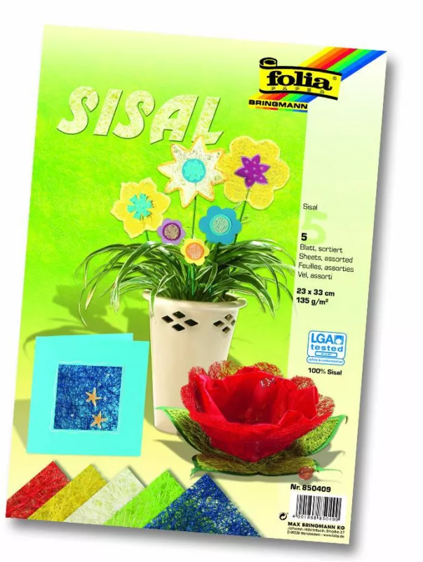 Sisalový papír bez třpytek Folia - Bringmann