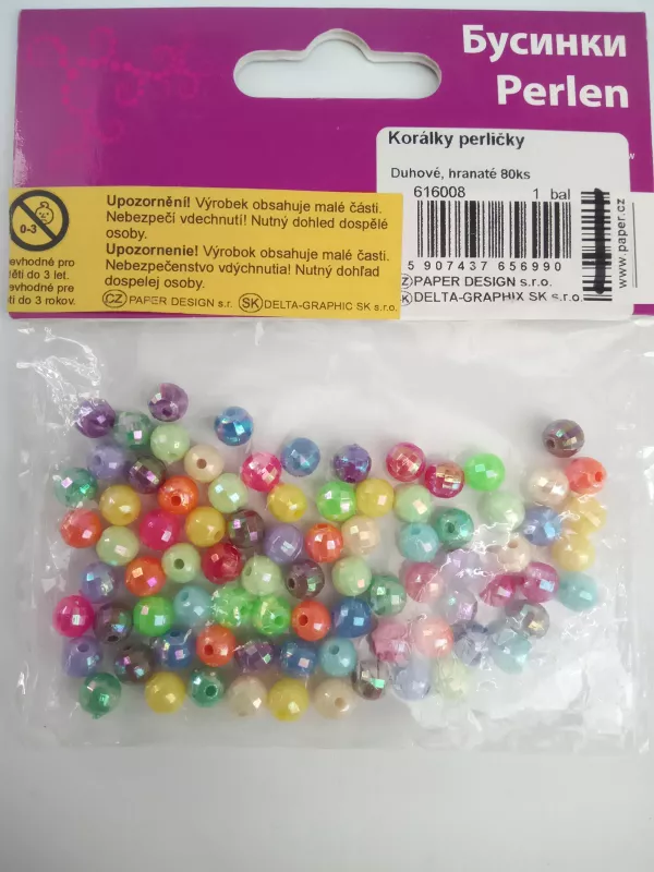 Korálky perličky hranaté 80 ks PAPER DESIGN s.r.o.