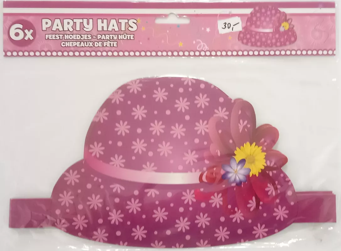 Party čepičky 6 ks - Slečna Vyrobeno v Nizozemí