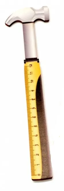 Pravítko dřevěné - nářadí - kladívko Vyrobeno v Číně