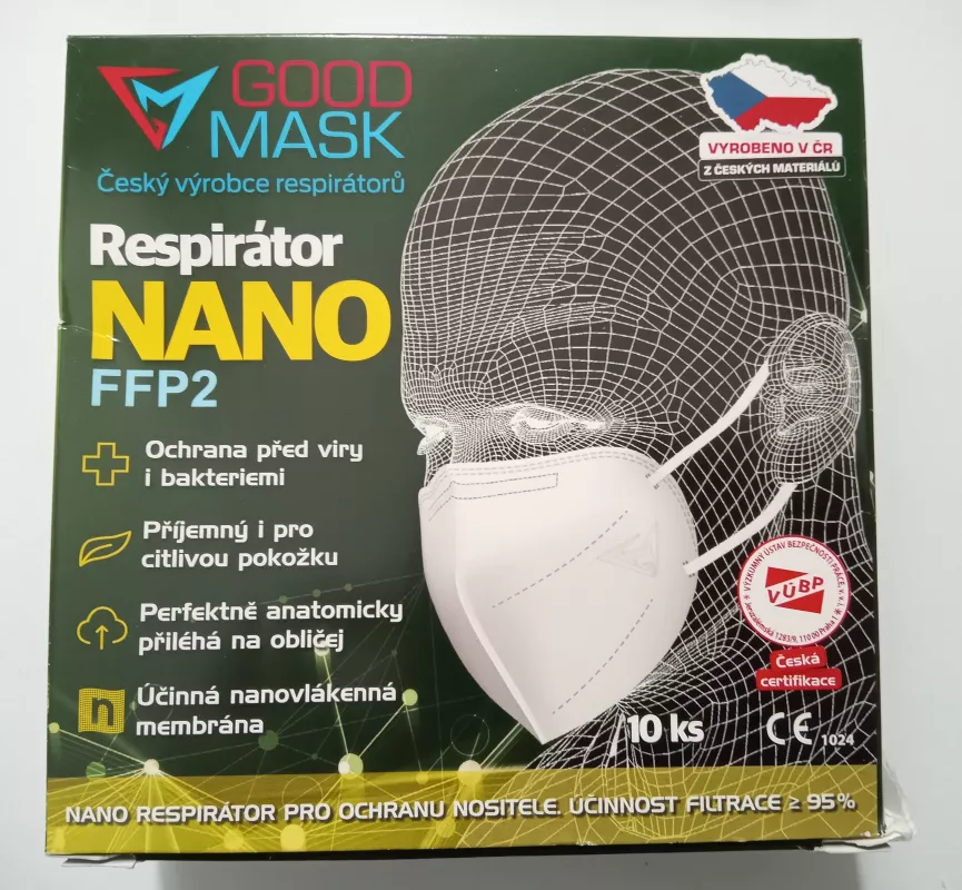 Respirátor FFP2 - NANO FFP2 bílý GOOD MASK s.r.o.