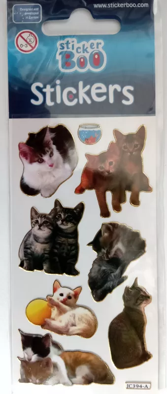 Samolepky s koťátky a zlacenými efekty Vyrobeno v Číně