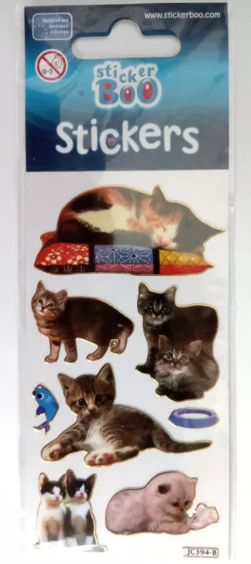 Samolepky s koťátky a zlacenými efekty - Rybka Vyrobeno v Číně