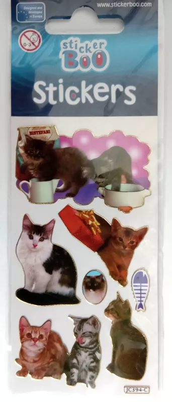 Samolepky s koťátky a zlacenými efekty - Rybí kost Vyrobeno v Číně