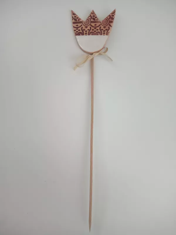 Keramický zápich tulipán - bílý DANETA - chráněná dílna