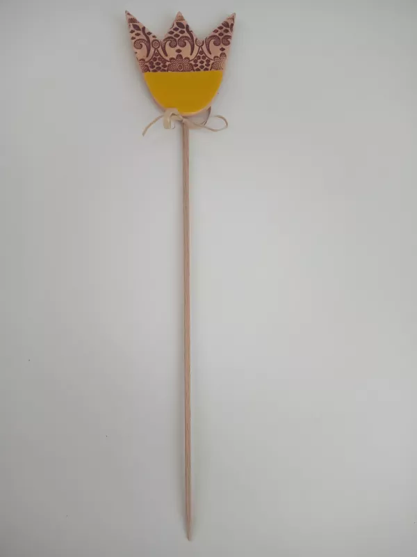 Keramický zápich tulipán - žlutý DANETA - chráněná dílna