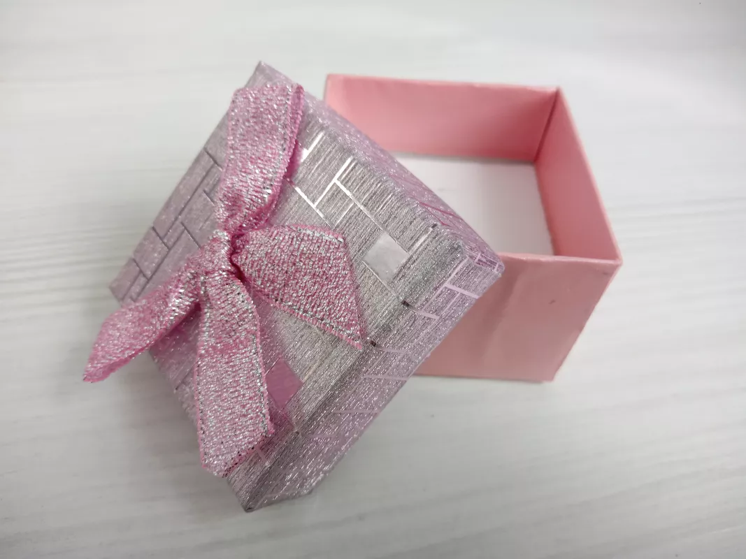 Dárková krabička malá - růžová - glitr Vyrobeno v Číně