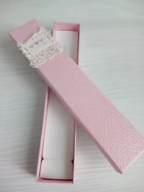 Dárková krabička s krajkou úzká - růžová Vyrobeno v Číně