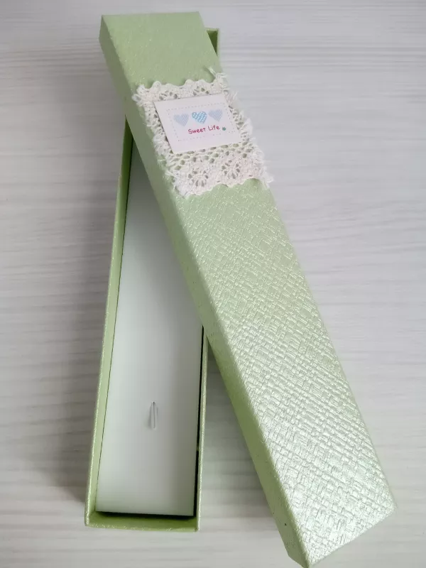 Dárková krabička s krajkou úzká - zelená Vyrobeno v Číně