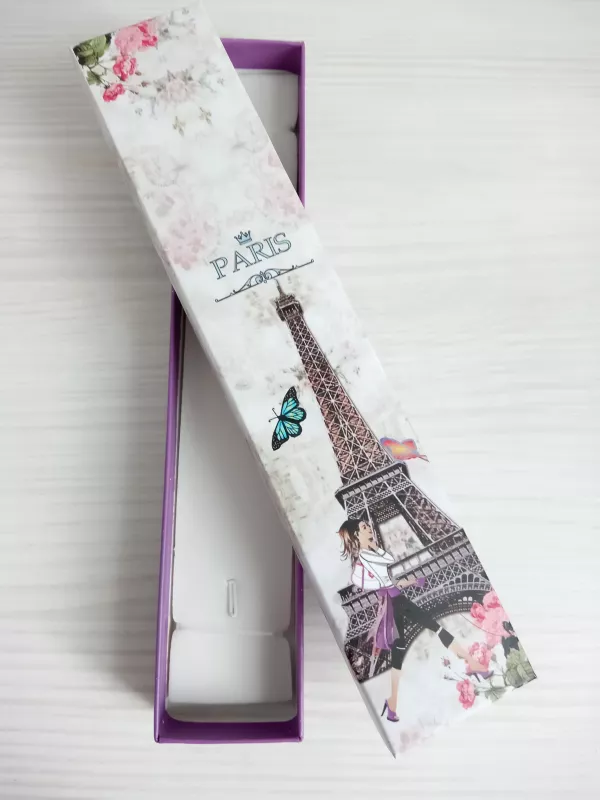 Dárková krabička úzká motiv móda - PARIS Vyrobeno v Číně