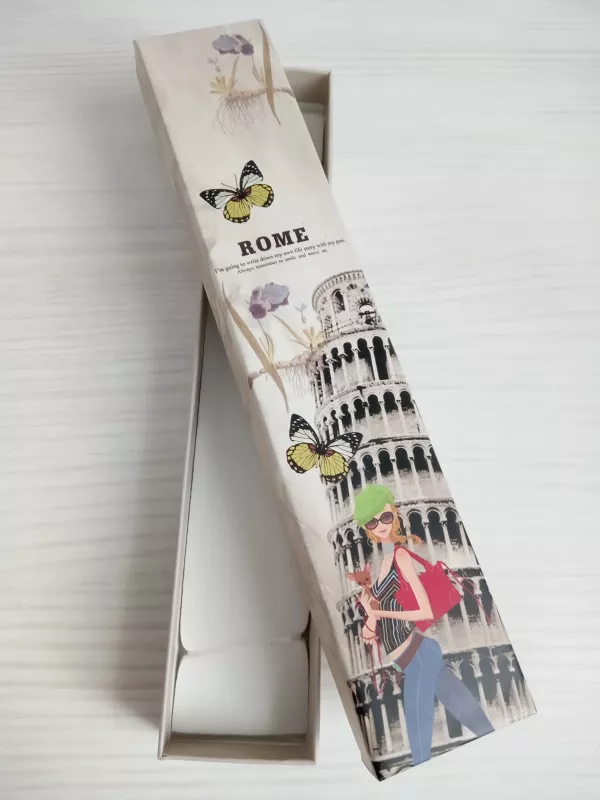 Dárková krabička úzká motiv móda - ROME Vyrobeno v Číně
