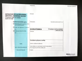 Doručenka - B6, modrý pruh, s poučením
