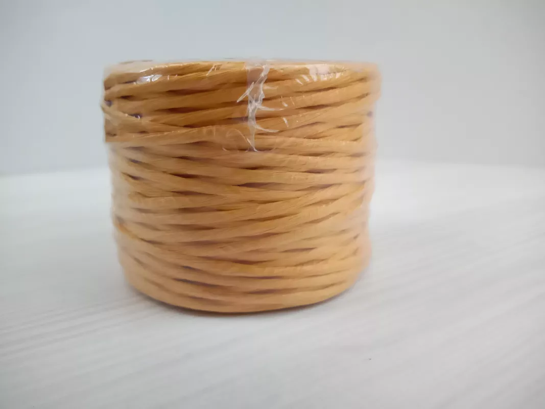 Papírový provázek barvený - žlutý