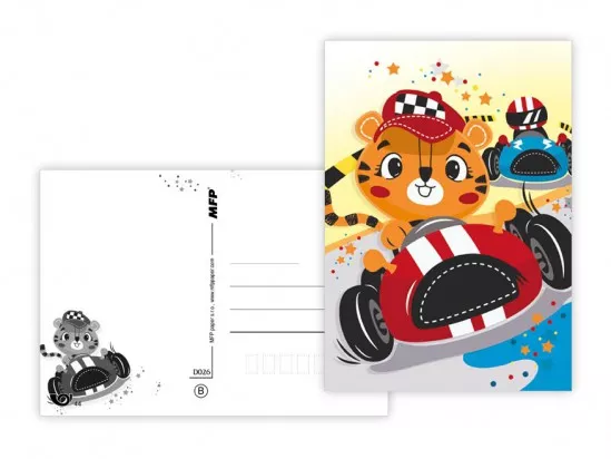 Pohlednice - dětské motivy - Kocour v autíčku MFP paper s.r.o.