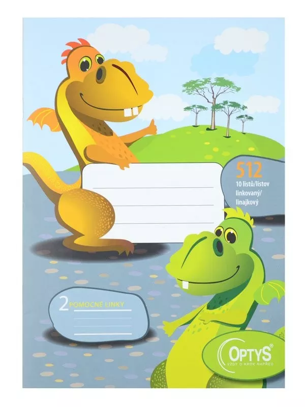 Školní sešit 512 - 2 pomocné linky