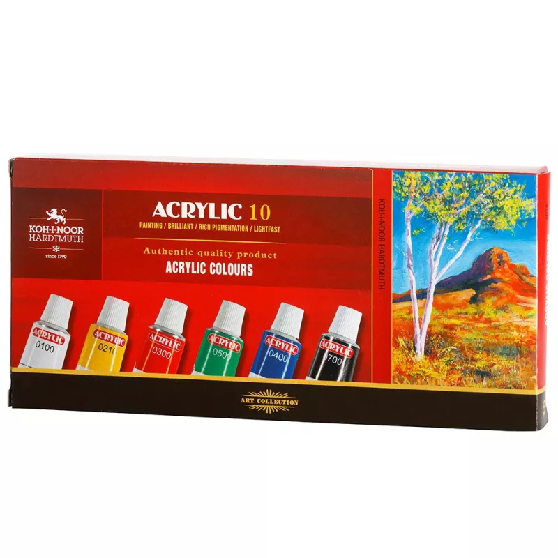 Barvy akrylové 10 ks KOH-I-NOOR Hardtmuth