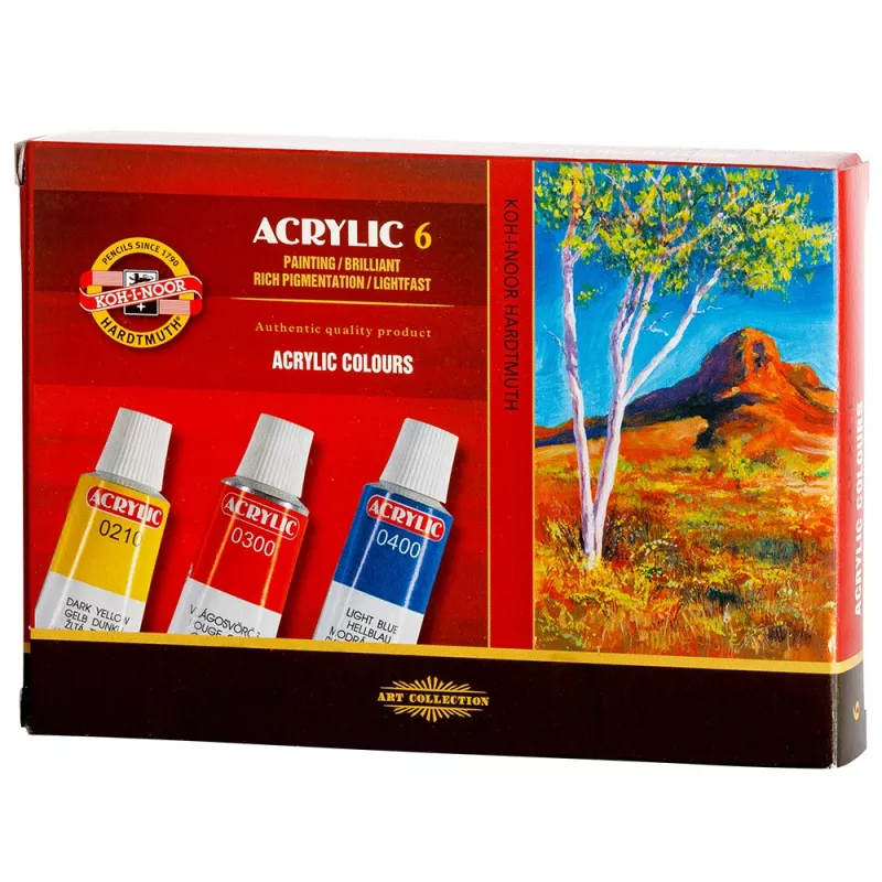 Barvy akrylové 6 ks KOH-I-NOOR Hardtmuth