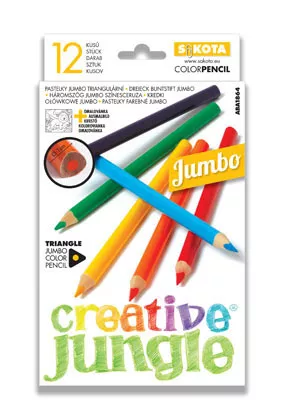 Pastelky Creative Jungle JUMBO 12 ks SAKOTA
