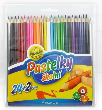 Pastelky školní trojhranné 24+2 TEMPUS s.r.o.