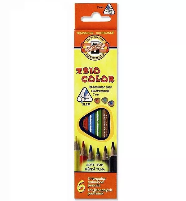 Trojhranné pastelky 6 ks KOH-I-NOOR Hardtmuth