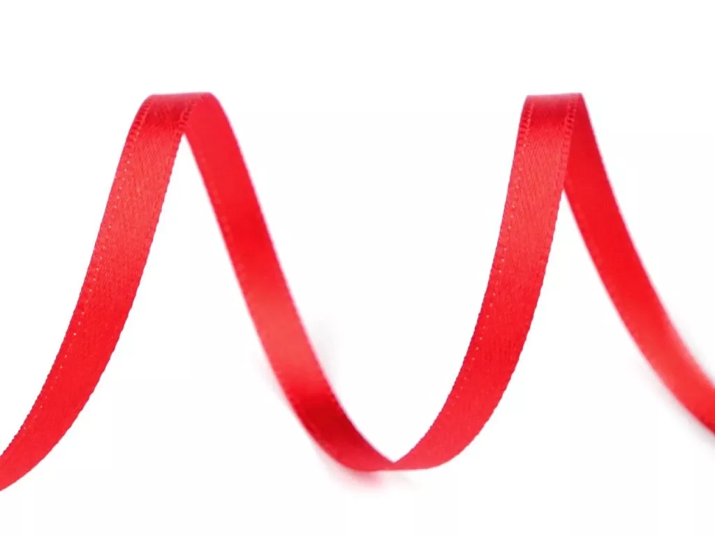 Atlasová stuha 5 mm - červená STUHA a.s. Dobruška