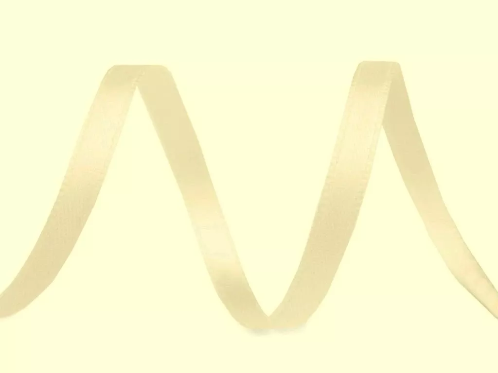 Atlasová stuha 5 mm - smetanová STUHA a.s. Dobruška