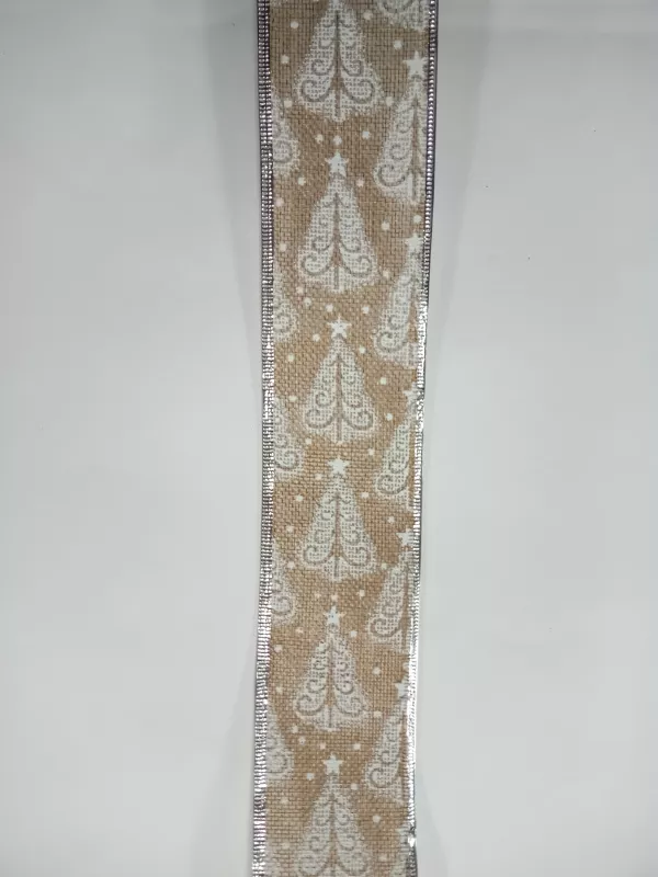 Jutová stuha vánoční - Vánoční stromeček