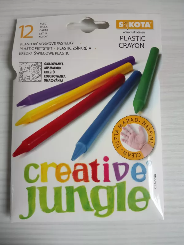Plastové voskové pastelky Creative Jungle SAKOTA