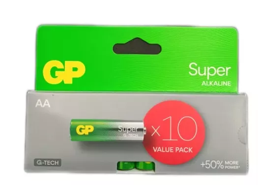 Alkalická baterie GP Super AA (LR6), 10 ks GP Batteries