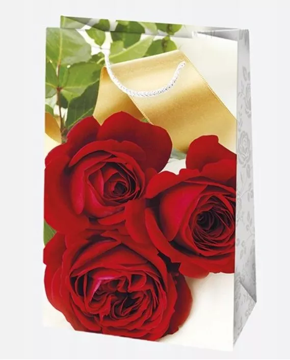 Dárková taška T1 - rudé růže se stuhou POL-MAK