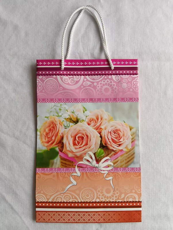 Dárková taška L - růžové růže ARIA