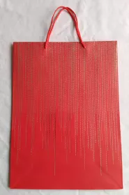 Dárková taška červená stříbrná