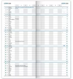 DIÁŘ 2026 plánovací měsíční Notique