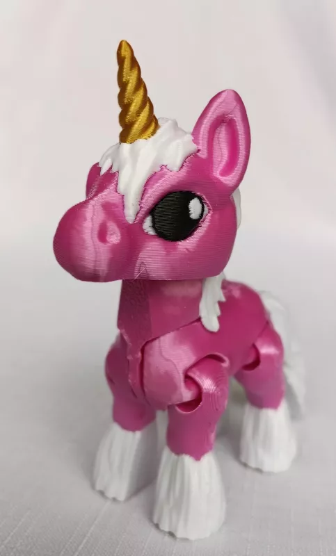 Jednorožec růžový 3D Stisk