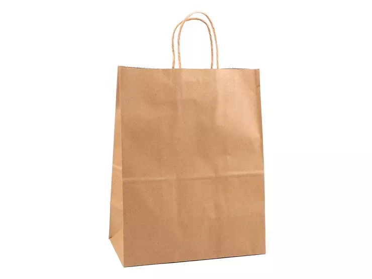 Papírová taška hnědá lesklá