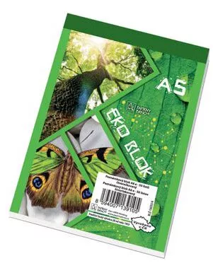 Blok lepený recyklovaný A5, čtvereček Papírny Brno