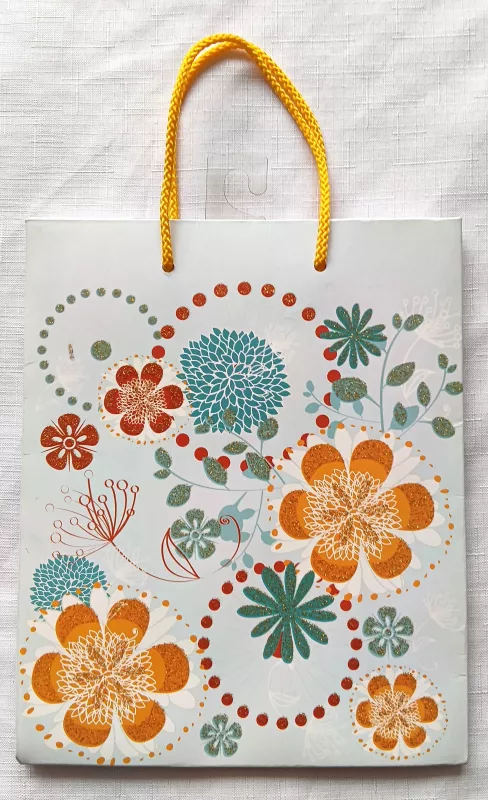 Dárková taška M - květy s třpytkami ARIA