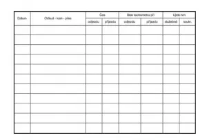 Kniha jízd firemního vozidla A6 OPTYS s.r.o.