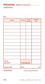 Paragon/daňový doklad OPTYS s.r.o