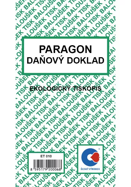 Paragon daňový doklad Baloušek Tisk