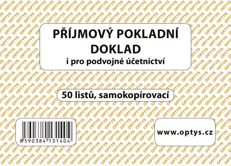 Příjmový doklad A6 OPTYS s.r.o.