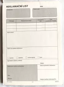 Reklamační list SEVT