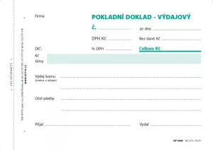 Pokladní doklad - výdajový s DPH A6 OPTYS s.r.o.