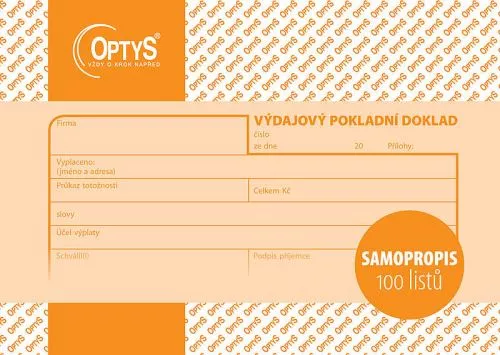 Výdajový pokl.doklad A6 OPTYS s.r.o