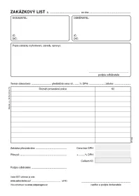 Zakázkový list A5 Baloušek Tisk