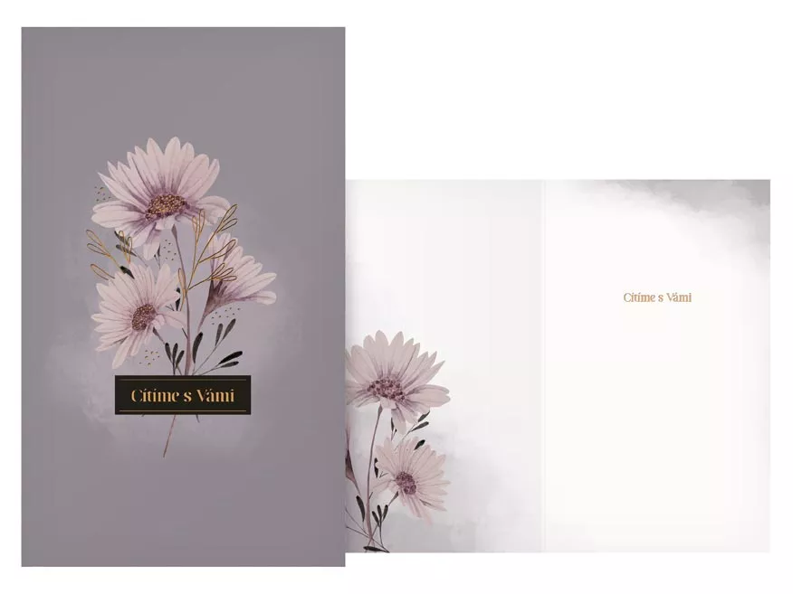 Kondolence - Květiny na šedém pozadí MFP paper s.r.o.