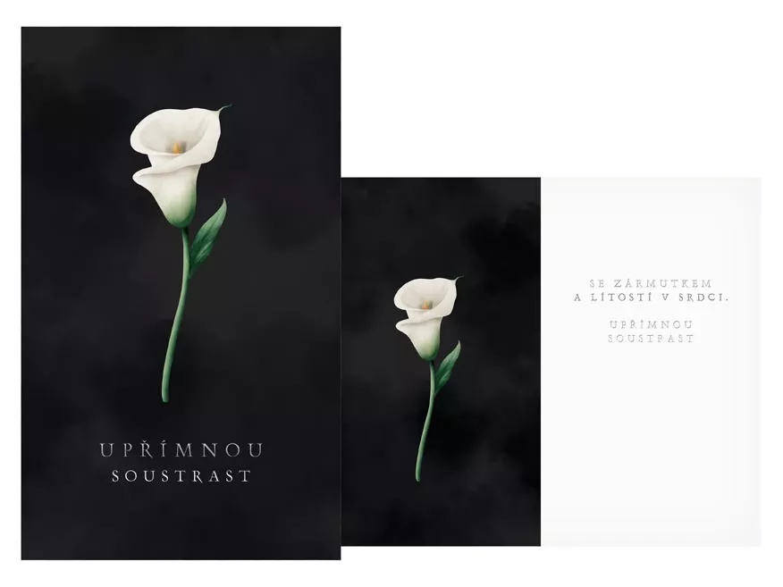 Kondolence - Bílá kala na tmavém pozadí MFP paper s.r.o.