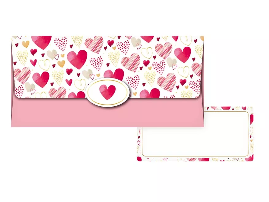 Dárková obálka na peníze - srdce MFP paper s.r.o.