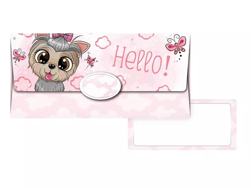 Dárková obálka na peníze - pejsek s nápisem „Hello!“ MFP paper s.r.o.